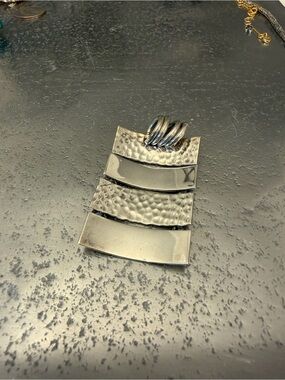 Artisan Hammered Silver Pendant – Modern Abstract Statement Charm 🔨✨